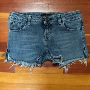 Super short cutoff denim shorts